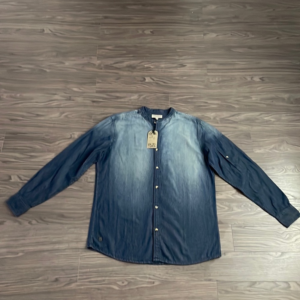 Mens long sleeve jean shirt
